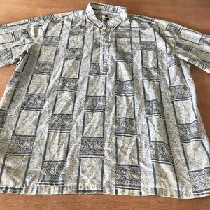 Tori Richard Hawaiian Shirt Men XXL Gray Floral Button Down Pocket Pullover